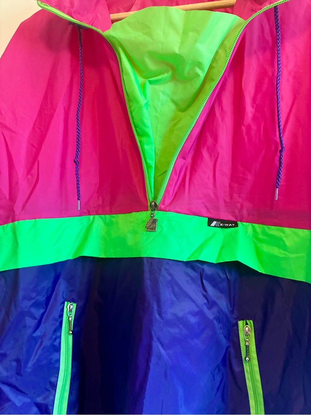 K-Way Packable Colorblock Raincoat - Picture 2 of 8
